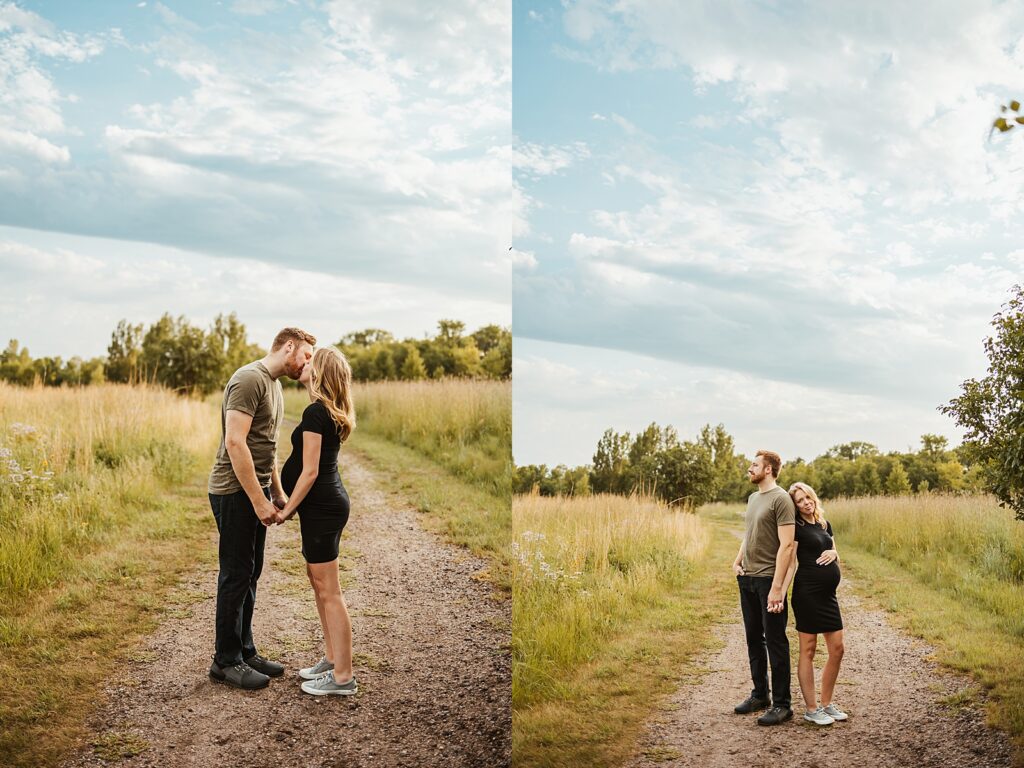 the outdoor campus maternity session